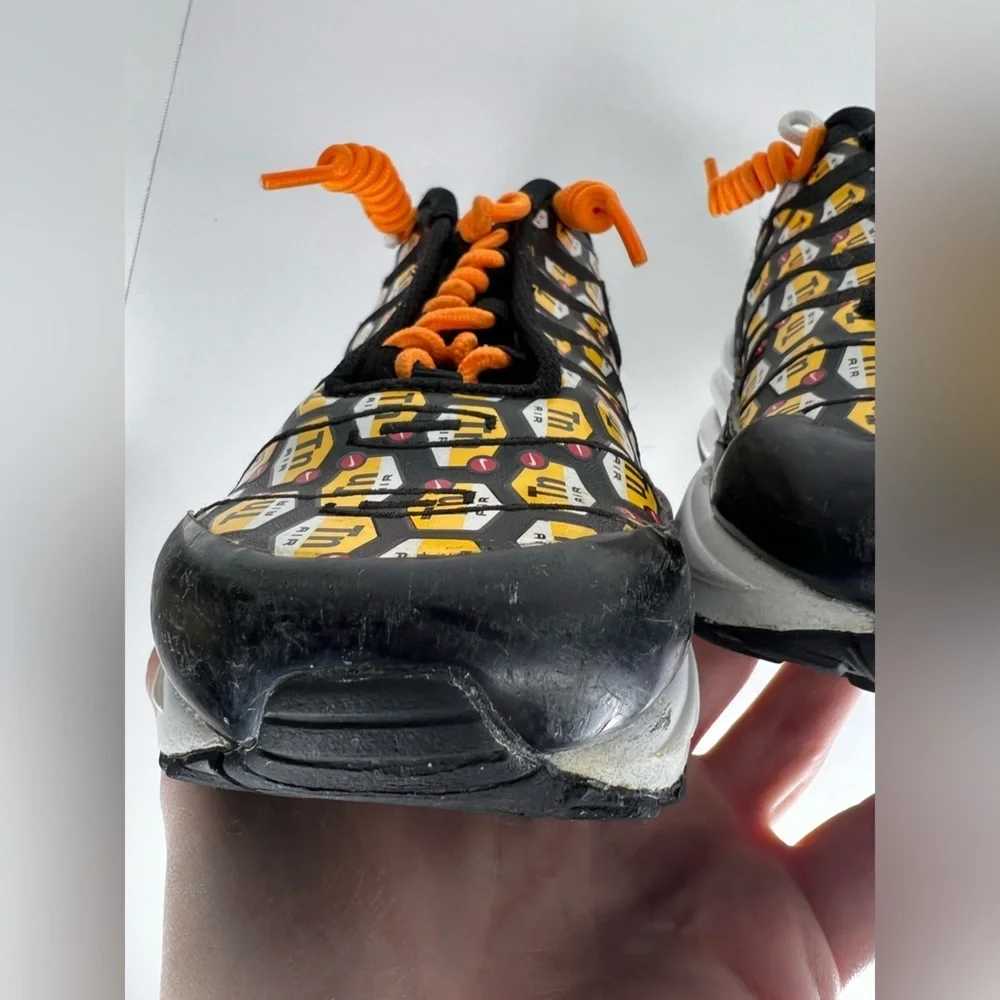 Nike Air Max Plus QS PS Child Size 13C Allover Logo Black Sneakers BQ1936-002 13